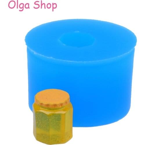 PYL544 12.2mm Jam Bottle Silicone Mold - Dollhouse Cake Decoration Fondant Resin Jewelry Making Cabochon Clay