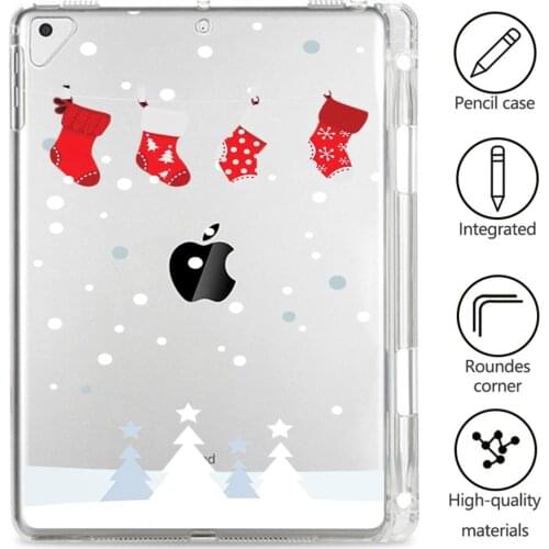 Christmas For Ipad Pro 12 9 2020 Funda Clear Soft Covers Tablet With Pencil Case iPad 7th Generation Case Air 3 Cases Mini 1 2 3