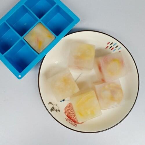 DIY Creative Big Ice Cube Mold Square Shape Silicone Ice Tray Fruit Ice Cube Maker Bar Kitchen Accessories