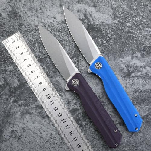Petrified fish folding knives D2 steel G10 handle ceramic ball bearing outdoor hunting EDC tool pocket fruit knife PF818