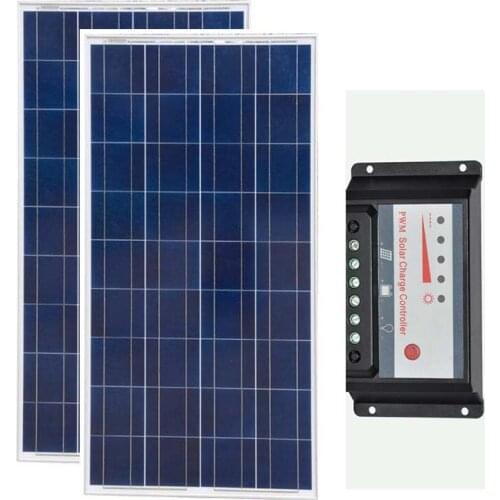 Solar Kit 150w 300W Solar Panel 150w 12v Solar PWM Controller 12v/24v 30A Caravan RV Camping Car Motorhome Light Off Grid System