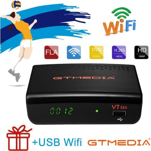 1080P GTmedia V7 S2X DVB-S2 1080P Satellite Receiver gtmedia V7s2x H.265 upgrade GT Media v7s hd With USB WIFI Digital Receptor