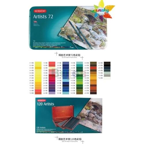 UK 24 36 72 120 original derwent artist oily pencil set professtional Hand Painting pencil artist student 4.0mm big color pencil
