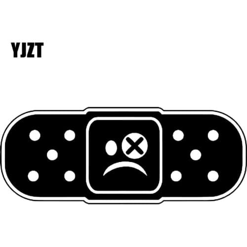 YJZT 14*5.5CM Fun BAND AID JDM Decal Car Sticker Black/Silver Vinyl Accessories S8-1436