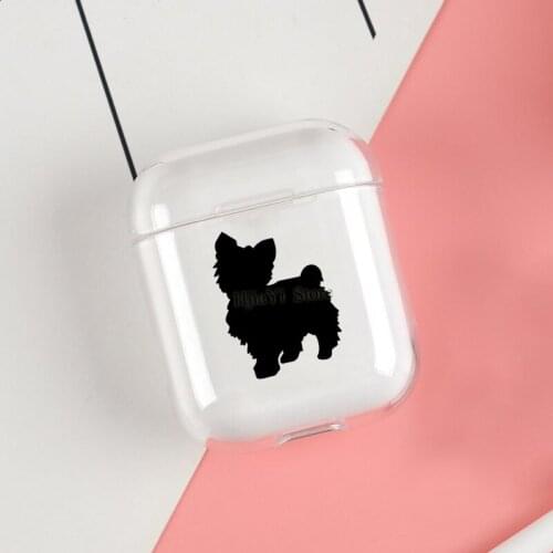 Black Yorkie Silhouette Soft TPU Case For Apple Airpods 1/2 Protective Cases Bluetooth Wireless Earphone Cover