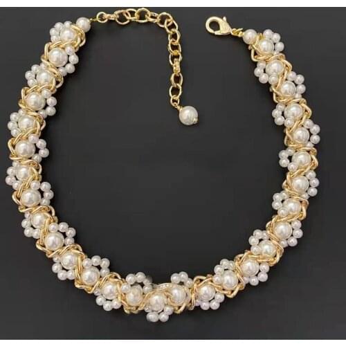 2021 Brand Fashion Jewelry Women Vintage Chain To compile Pearls Pendants Pearls Chain Necklace Party Fine Fashion Jewelry