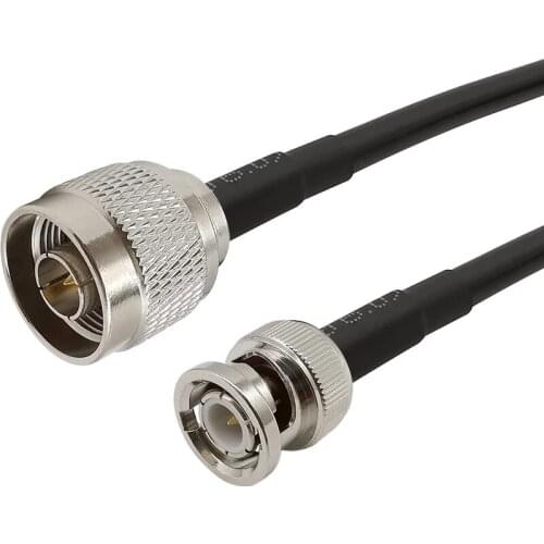 1Pcs RG58 BNC Male to N Male Plug Connector Length 1m 2m 3m 5m 8m 10m 12m 15m Cable 50 Ohm RG58 Coaxial Extension Pigtail Cable