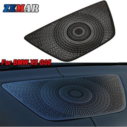 1pcs For New BMW X5 G05 2019 2020 Aluminum Alloy Black Car Dashboard Speaker Cover Trim Accessories