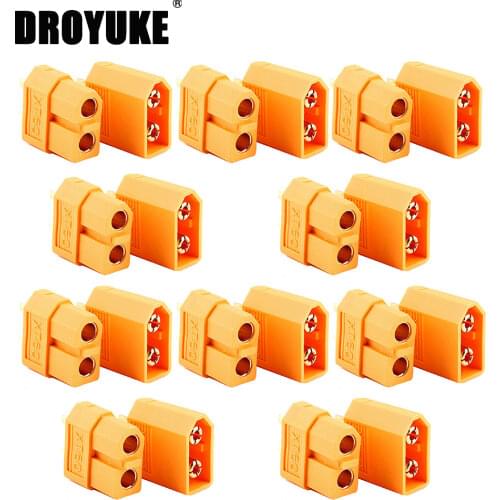 Droyuke 10 Pair XT30 XT30U XT60 XT60H XT90 EC2 EC3 EC5 T Plug Battery Connector Set Male Female Gold Plated Banana Plug for RC