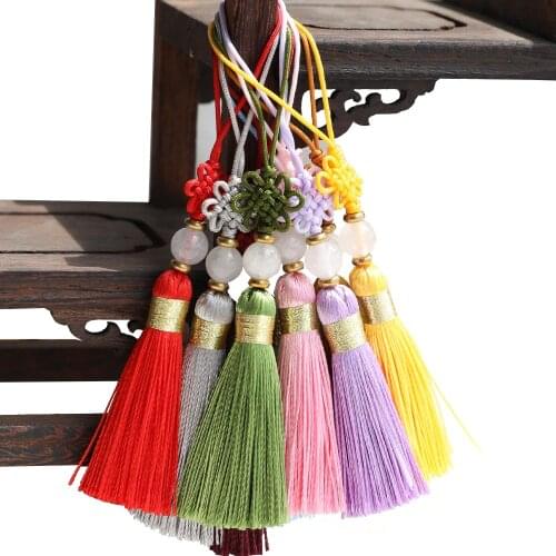 10Pcs 5CM Polyester Silk Pearl Tassel Fringe Brush Tassels Trim for Crafts DIY Necklaces Jewelry Finding Key Chains Accessories