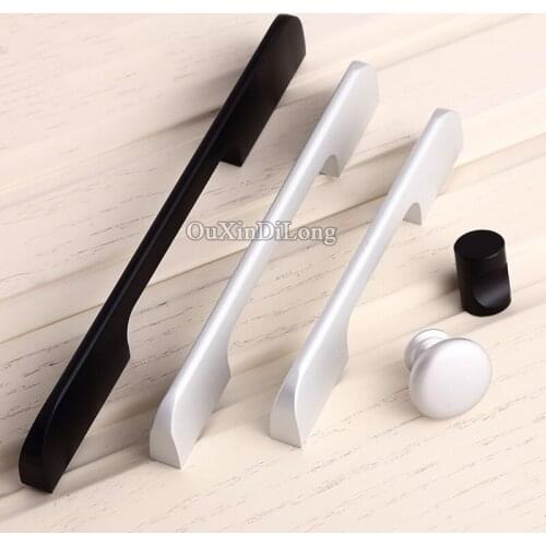 Designed 10PCS European Modern Kitchen Door Furniture Handles Space Aluminum Cupboard Wardrobe Drawer Cabinet Pull Handles&Knobs