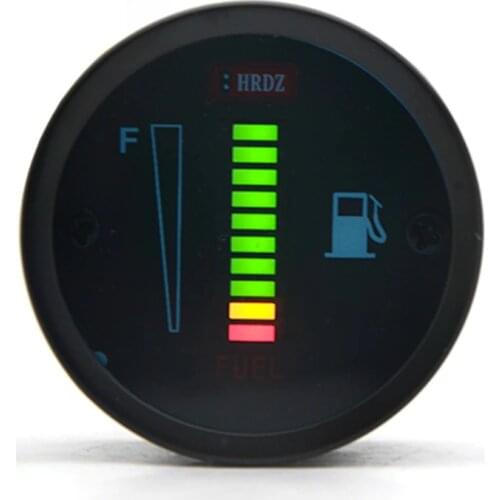 2" 52mm Universal Motor Motorcycle Fuel Meter Digital 12V System Ratio Gauge LED Light Display Car Level Gauge