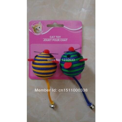 2016 new spherical plastic rope around the cat toy mouse cheap sell