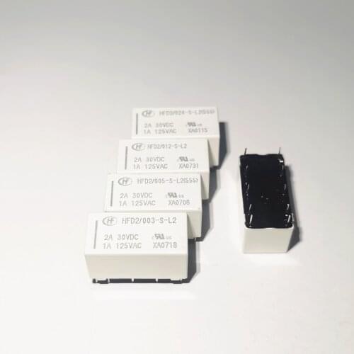 25PCS/lot Relay HFD2-003-S-L2 HFD2-005-S-L2 HFD2-012-S-L2 HFD2-024-S-L2 Double coil magnetic holding relay 10PIN 1A