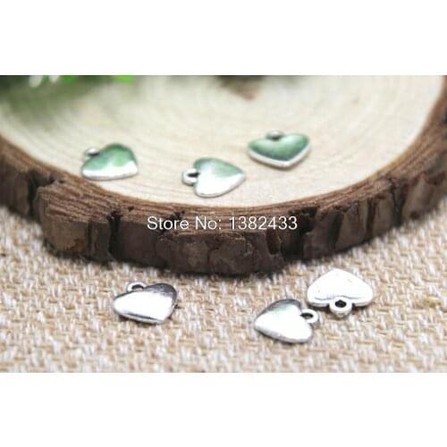 30pcs heart charm Antique Tibetan Silver mini Adorable heart pendants charms 10x10mm