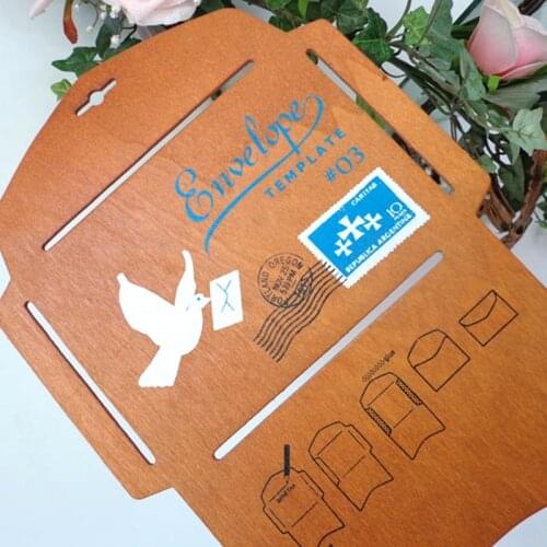 5pcs Gift Envelope Craft Bag Wood Template Creative Wooden Manual Stencil Envelope Maker Cutting Dies