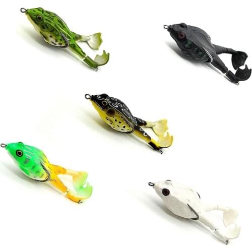 5Pcs Double Propeller Frog Soft Baits Floating Weedless Silicone Fishing Lures Baits Frogs for All Kinds of Fish