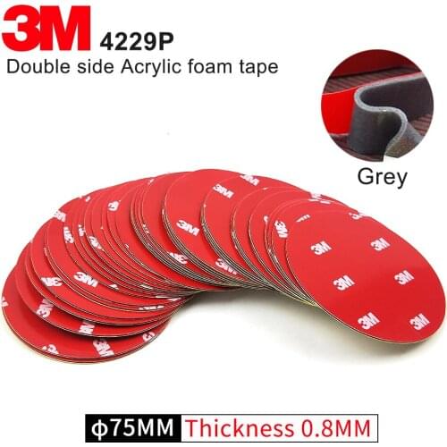 75MM circle die cut Gray 3M Automotive Car Tape 3M 4229 Double Sided Adhesive Acrylic Foam Tape Mounting Tape,5Pcs/Lot