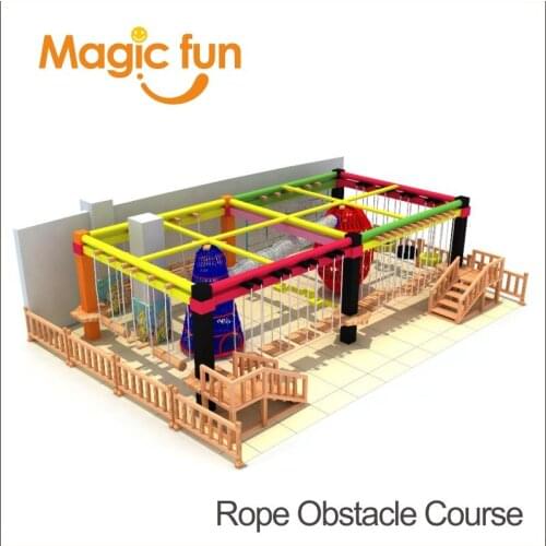 MAGIC FUN closed-tracking safety obstacle courses Kids Adventure Rope Course Entrainment Indoor Equipment for Adults