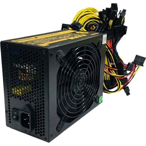 1800W Modular Mining Power Supply for 8 GPU ETH Rig Ethereum Miner 110-240V Active PFC Circuit Power Source