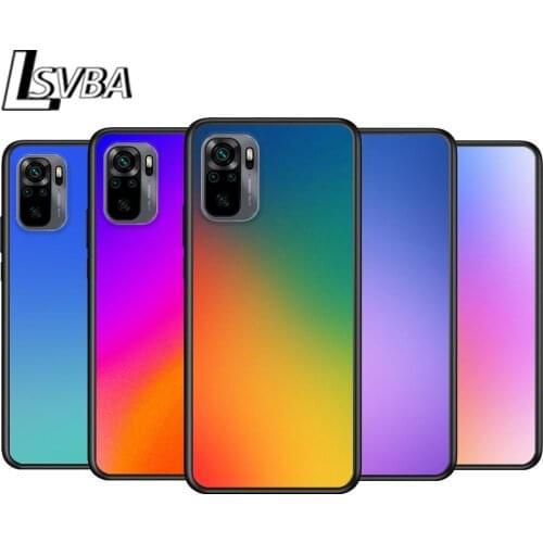 Gradient Color for Xiaomi Redmi Note 10 10S 9 9T 9S 9Pro Max 8T 8Pro 8 7 6 5 Pro 5A 4X 4 Soft Black Phone Case