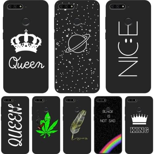 Back Cover For Huawei Y3 Y5 Y6 Y7 2017 II Pro Soft Silicone Black Star Case For Huawei Y5 Y6 Y7 Prime 2018 Y9 2019 Phone Case