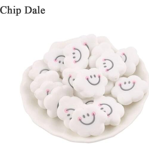 Chip Dale 20pcs BPA Free Silicone Beads Cloud Silicone Pearl For Baby Rattle Toys Baby Teether Accessories