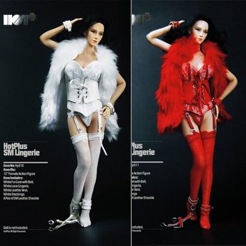 HotPlus 1/6 Female Soldier White Vest Underwear SM Sexy Court Suit for 12" Acton Figure Body Doll Sale Price