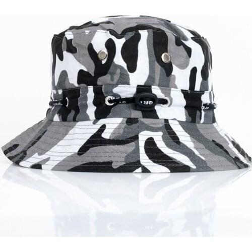 Camouflage hat bucket hat military hat characteristic fisherman hat shallow top fedora sun hat men and women Panama