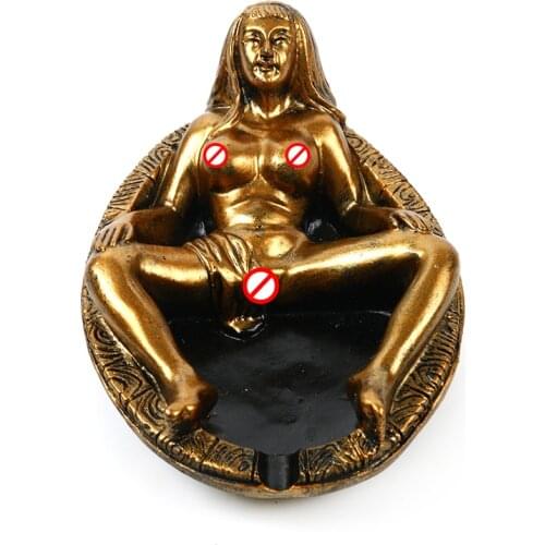 Creative Resin Sexy beauty Smoke Cigarette Ash Tray Crafts Decoration Ashtray For Home Outdoor Office Car Boyfriend Gift
