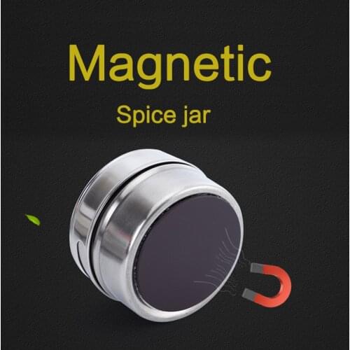 Kitchen tools spice jars visible stainless steel seasoning pot set household seasoning bottle magnetic type set with stickers