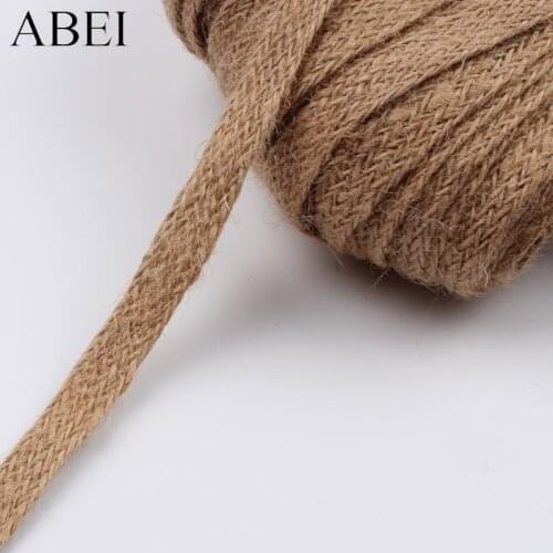 12mm 10Yards Burlap Tape DIY Hemp Lace Jute Ribbon Wedding party Home Garden Scrapbooking Decoration Handmade Crafts Linen Cords