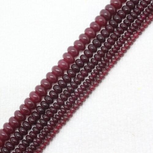 Mini. Order is $7! 2x4-5x8mm Red Garnet Color Jades Rondelle abacus bead stone DIY Jewelry Making Loose Beads 15"