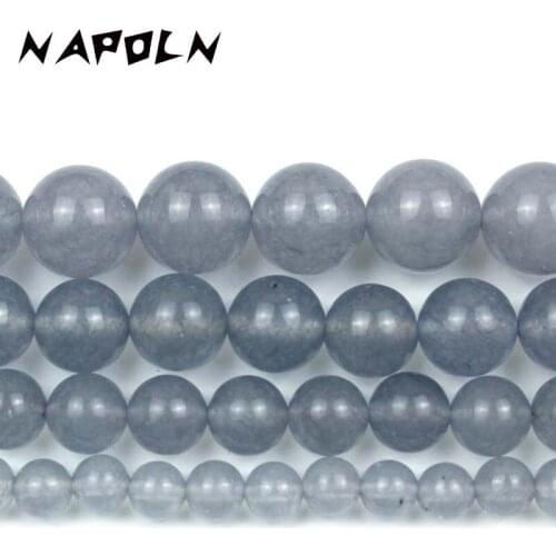 Natural Stone Gray Chalcedony Loose Beads For Jewelry Making DIY Earring Bracelet Necklace 4/ 6/8/10/12mm