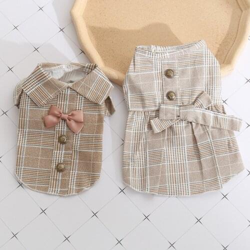 Couple Pet Clothes Khaki Dogs Pets Clothing Autumn Pet Shirt Chihuahua Clothes For Small Dogs Costume Ropa Perro Yorkshire Teddy