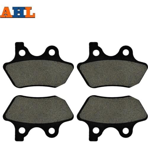 AHL Motorcycle Front and Rear Brake Pads For Harley FLST/FLSTI Heritage Softail 2006 Black Semimetal Disc Brake Pad Set