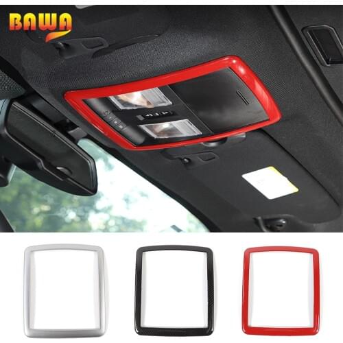 BAWA ABS Front Reading Light Lamp Frame Decor Cover Stickers For Dodge Challenger 2010+ Car Interior Mouldings Accessories