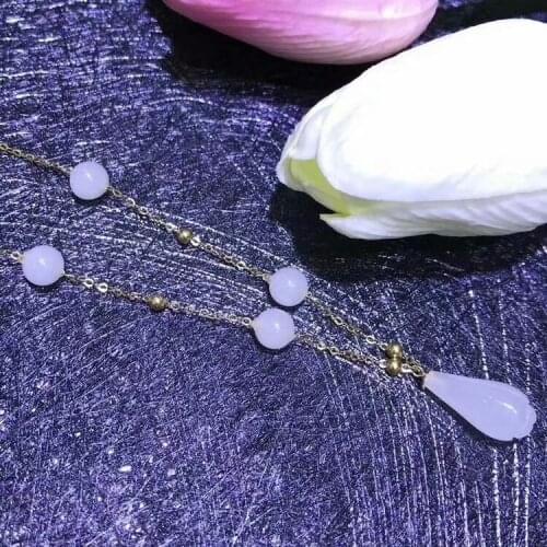 SHILOVEM 18k yellow gold real natural White Jasper pendants none necklace gold classic wholesale Fine women gift mymz660817hby