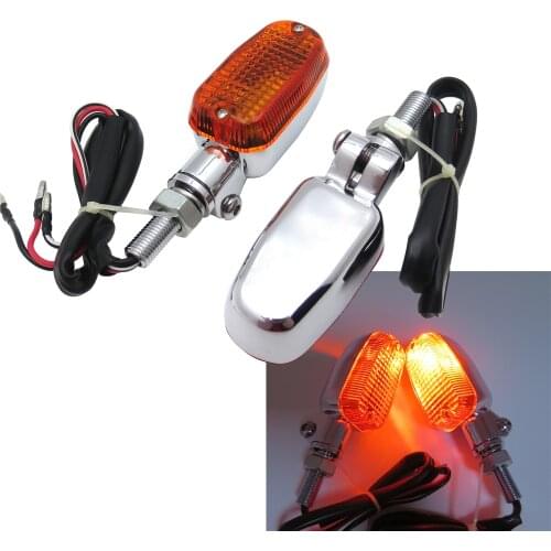 Aftermarket free shipping motorcycle parts Chrome 10mm Stalk Turn Signals Blinker Lights For universal Honda Kawasaki Yamaha amb