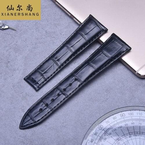 New Luxury Alligator Watchbands Top Handmade Genuine Leather Belt Custom DE-VILLE Strap 18MM 19MM 20MM Crocodile Skin Watch Band