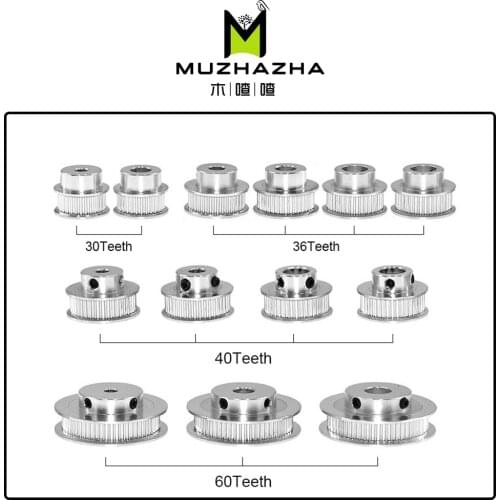 GT2 Timing Pulley 3D Printer pulley 30 36 40 60 Tooth Pulley Wheel Bore 5mm 8mm Aluminum Gear Teeth Width 6mm Part