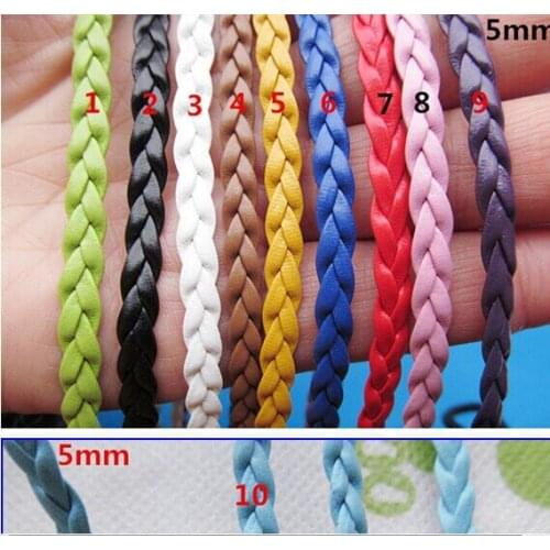 50Yds 5mm 32 Colors Flat Faux Braid Leather Cords String Rope,Jewelry Beading String, For Bracelet & Necklace,DIY Jewellry