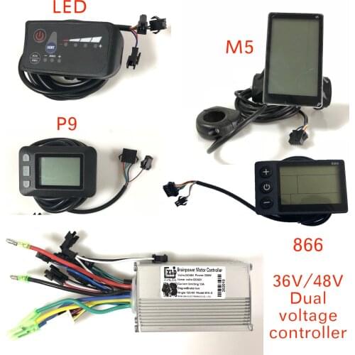 LED LCD Display with Controller Dual Voltage 36V/48V Kit 866 M5 and P9 Speed Meter Conversion Kit