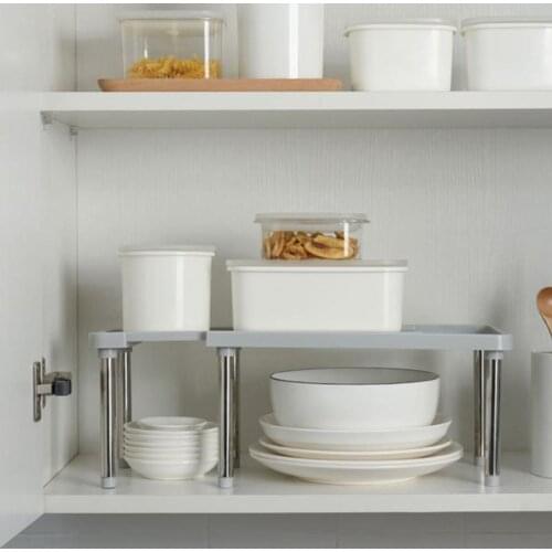 Multifunctional Telescopic Shoe Rack Stainless Steel Shelf Under Sink Cabinet Dish Rack Seasoning Shelf Kitchenware Storage Rack