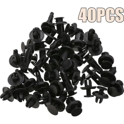 40pcs Fastener Clips Car Plastic Rivet Fastener Mud Flaps Bumper Fender Push Clips Auto Fastener Clip Automobiles