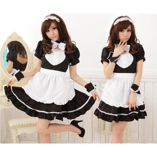 Sexy Maid Costume Sweet Gothic Lolita Dress Anime Cosplay Maid Uniform Halloween Costumes For Women new