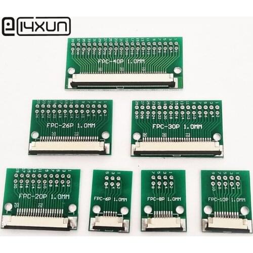 1pcs 6P 8P 10P 20P 26P 30P 40P FPC Adapter Plate 1.0MM Pitch to 2.45 mm Flat Cable Socket for PCB LCD