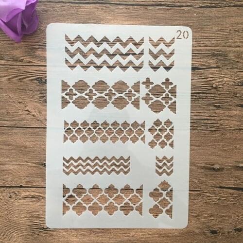 1Pcs Flower Border Lines A4 29cm Stencil For Painting Scrapbook Coloring Embossing Album Decorative Template mandala stencils
