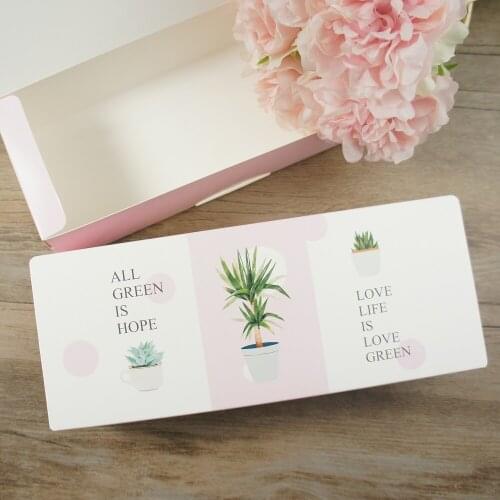 21.5*9*5cm 10pcs love green Macaron Chocolate cookie Paper Box Storage Boxes Christmas Birthday Party Gifts Packaging