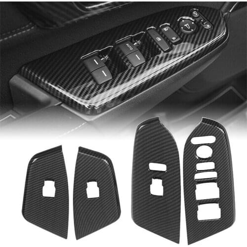 4Pcs/Set Car Interior Door Armrest Cover Carbon Fiber ABS Decoration Trim For Honda CRV 5th 2017 2018 2019 / CR-V 17 18 19